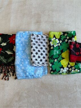 Mixed Pattern Scarves - Stars, Snowflakes & Shamrocks